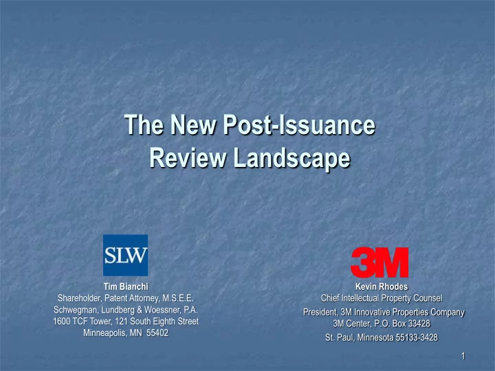 the new post issuance review landscape