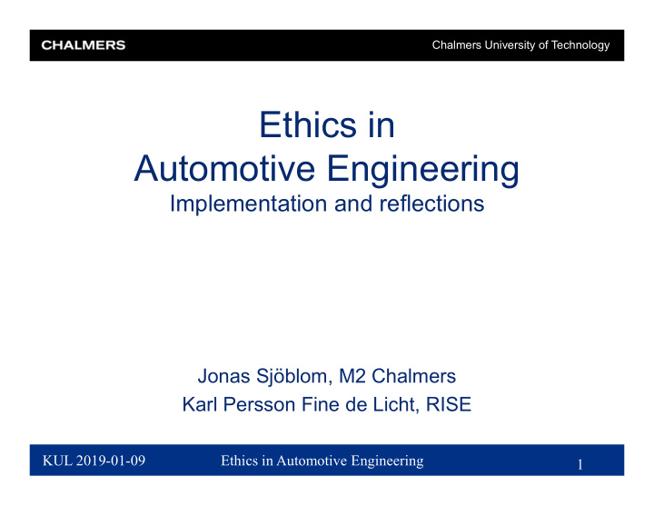 ethics in automotive engineering