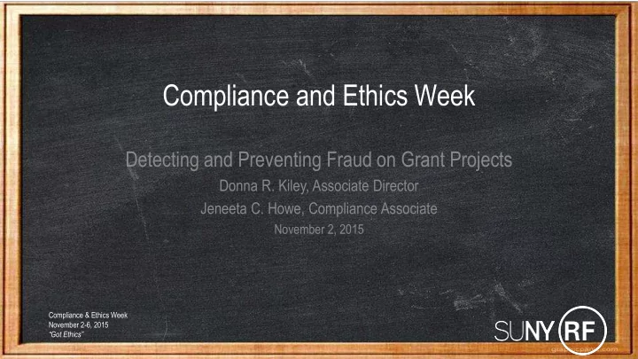compliance and ethics week