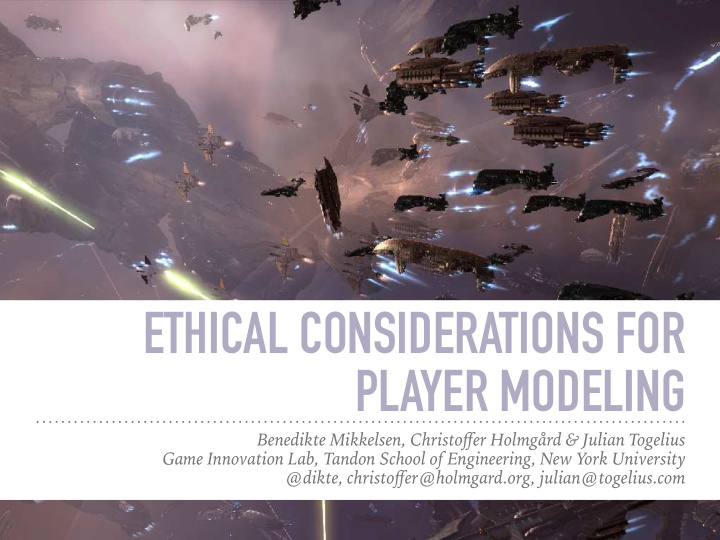 ethical considerations for player modeling
