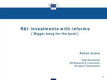 R&amp;I  investm ents w ith reform s    ( 'Bigger bang for the buck')  Rom n Arjona  Chief