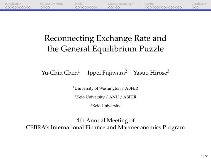 reconnecting exchange rate and the general equilibrium