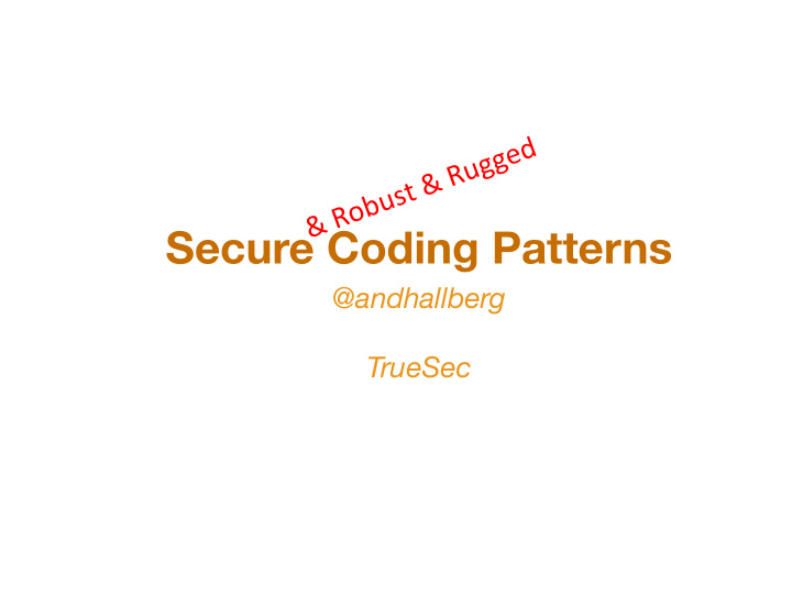 secure coding patterns