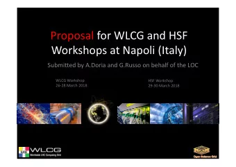 Proposal for WLCG and HSF  Workshops at Napoli (Italy)  Submitted by A.Doria and G.Russo on behalf