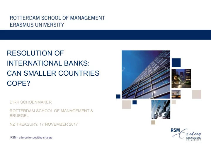 resolution of international banks can smaller countries
