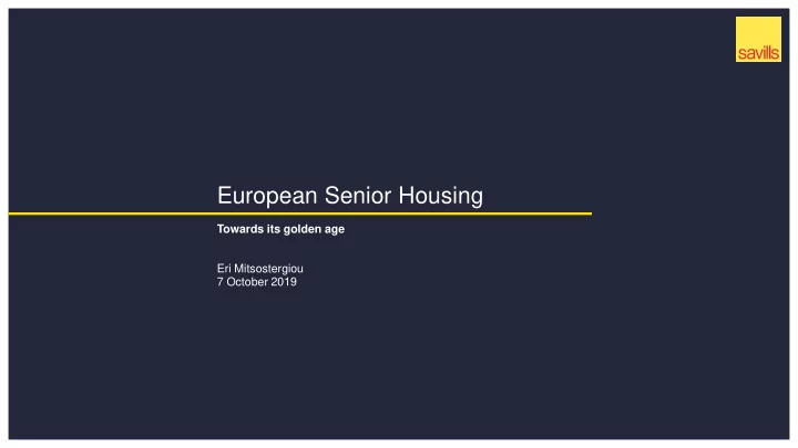 european senior housing