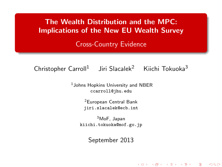 the wealth distribution and the mpc implications of the