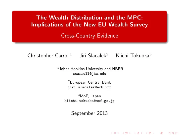 the wealth distribution and the mpc implications of the
