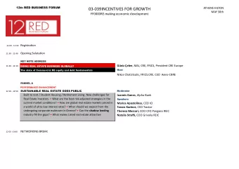 03-039INCENTIVES FOR GROWTH  MAY 30th  FF0000RE-making economic development 11:00 - 11:30