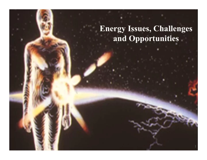 energy issues challenges and opportunities