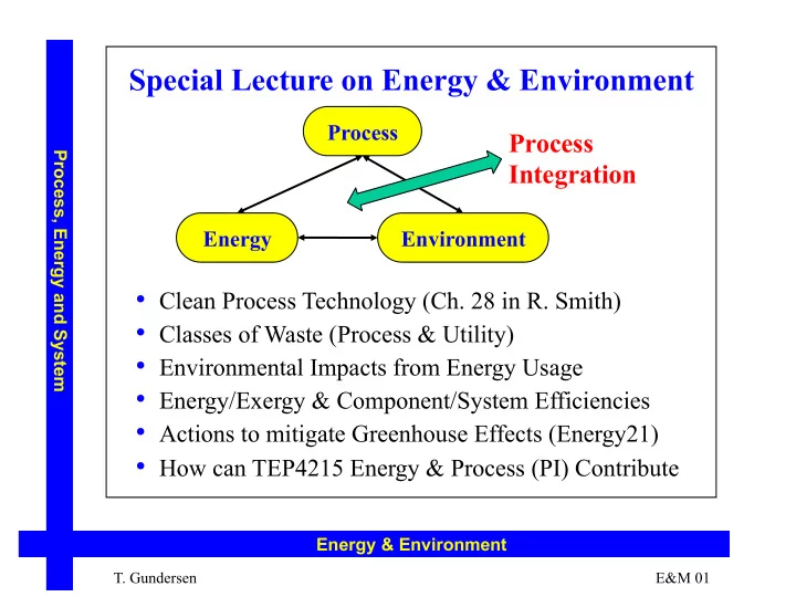 special lecture on energy environment