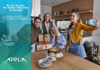 By us, by you,  for  better lifestyles  in Europe  Manifesto &amp; a clear vision on how  the