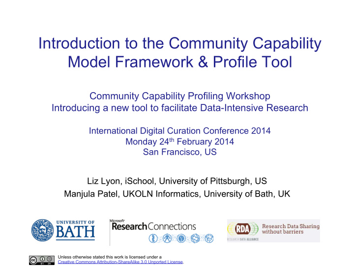 introduction to the community capability model framework
