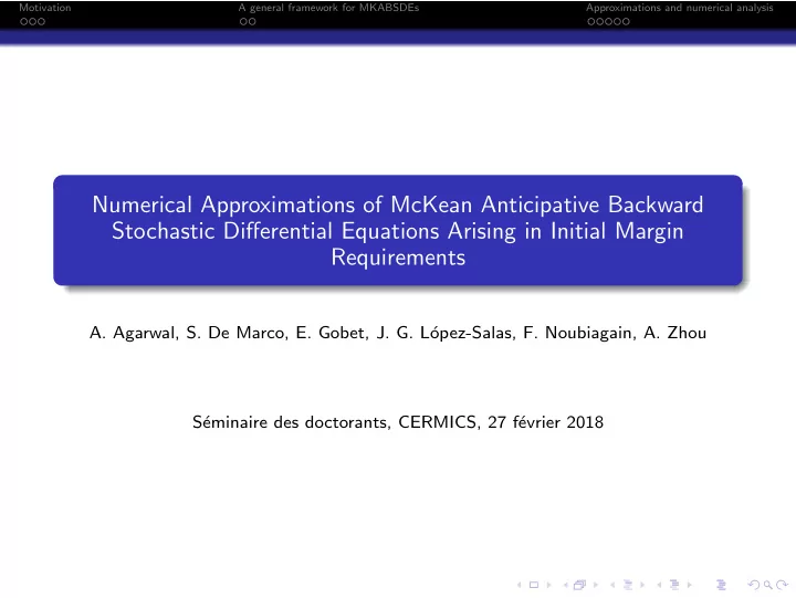 numerical approximations of mckean anticipative backward
