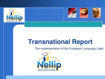 Transnational Report  The implementation of the European Language Label  Company  LOGO  Company