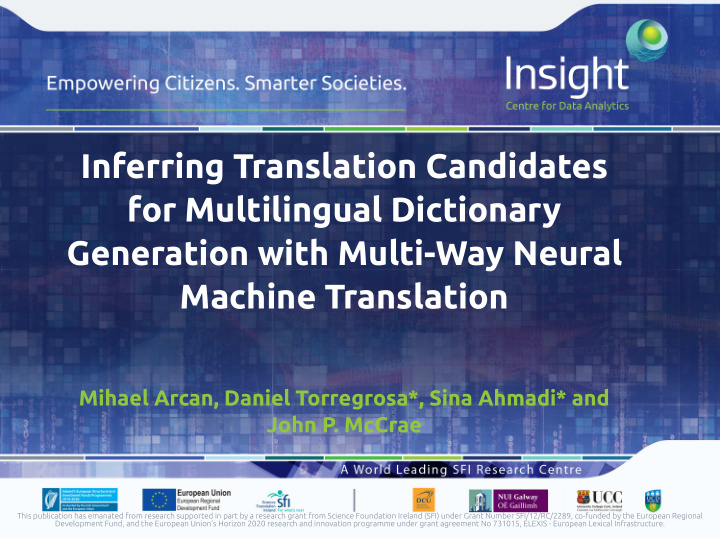 inferring translation candidates for multilingual