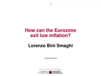 How can the Eurozone exit low inflation?  Lorenzo Bini Smaghi  4 Dcembre 2014  Real GDP  Real GDP