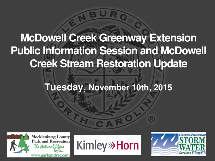 mcdowell creek greenway extension