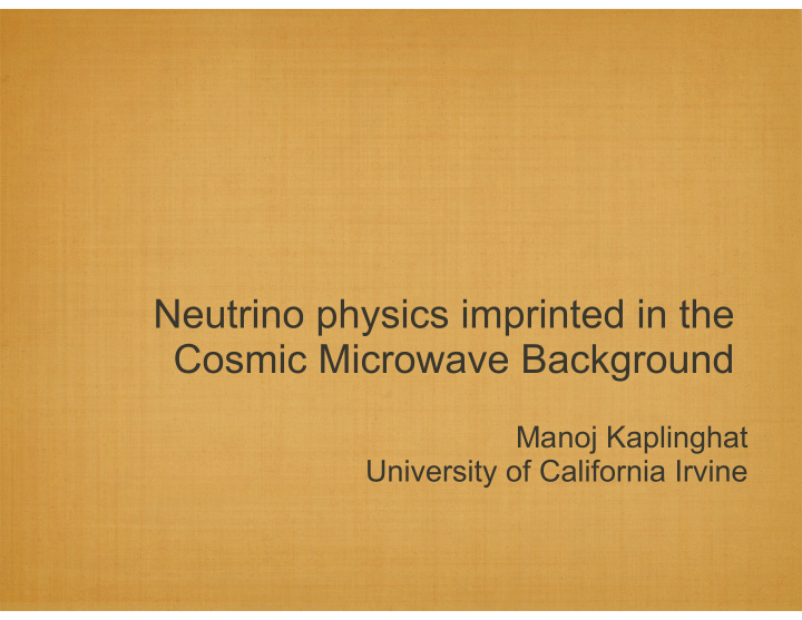 neutrino physics imprinted in the cosmic microwave