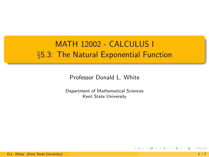 math 12002 calculus i 5 3 the natural exponential function