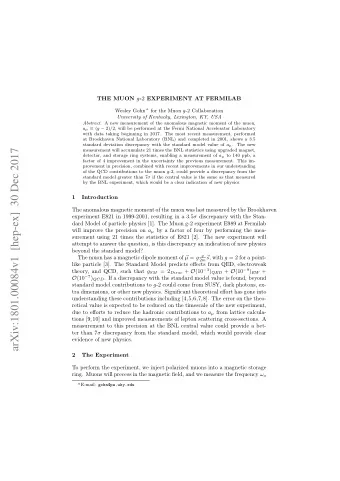 arXiv:1801.00084v1  [hep-ex]  30 Dec 2017  measurement will accumulate 21 times the BNL statistics