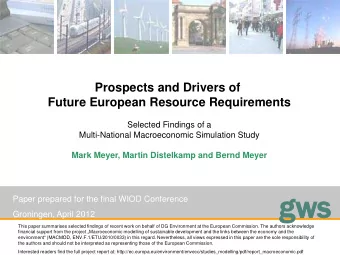 gw gws  Paper prepared for the final WIOD Conference  Groningen, April 2012  This paper summarises