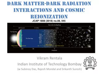 interactions and cosmic  reionization  JCAP 1808 (2018) no.08, 045  Vikram Rentala  Indian