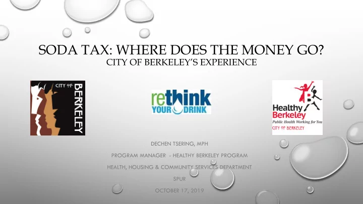 soda tax where does the money go