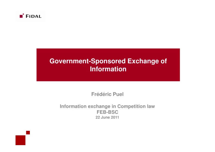 government sponsored exchange of information