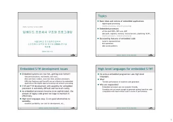 Topics  Basic ideas and notions of embedded applications   digital signal processing