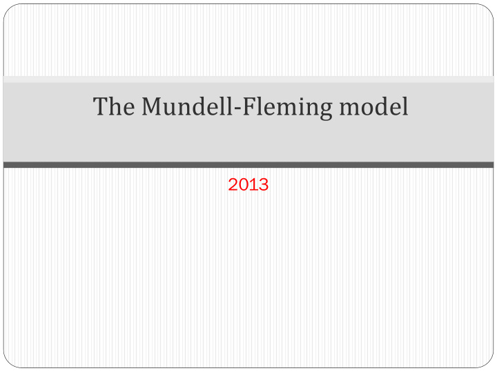 the mundell fleming model