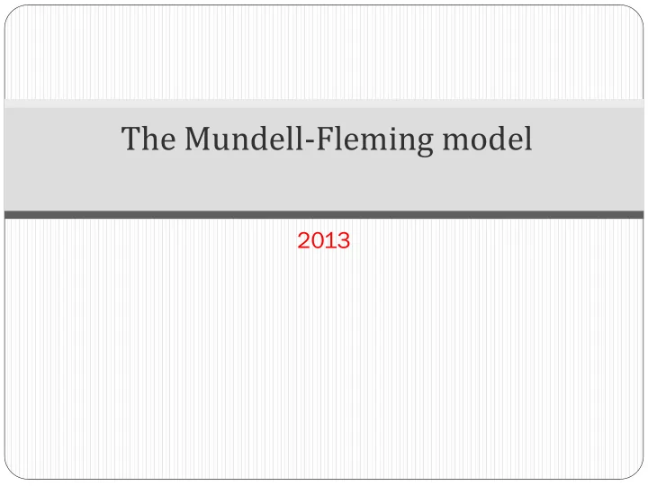 the mundell fleming model