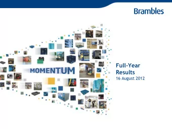 Full-Year  Results  16 August 2012  Agenda  Business Update &amp; FY12 Highlights  Tom Gorman, CEO