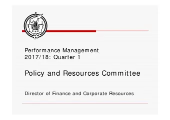 Policy and Resources Committee  Director of Finance and Corporate Resources  Finance &amp;