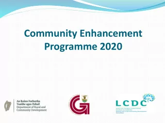 Community Enhancement  Programme 2020  Community Enhancement Programme 2020    Applications for