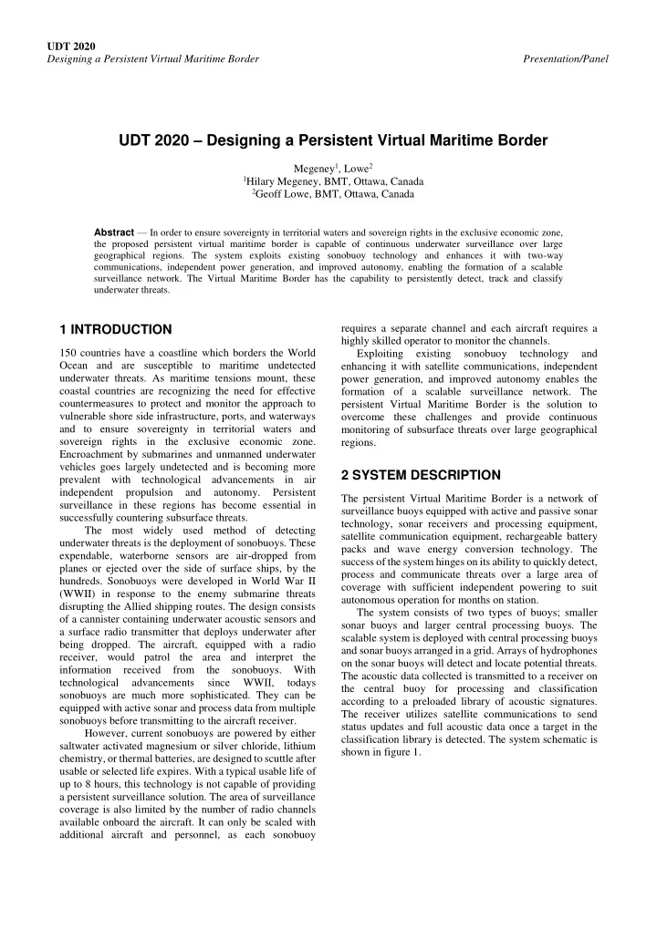 udt 2020 designing a persistent virtual maritime border