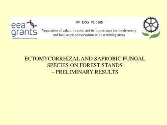 ECTOMYCORRHIZAL AND SAPROBIC FUNGAL  SPECIES ON FOREST STANDS  PRELIMINARY RESULTS  Forest
