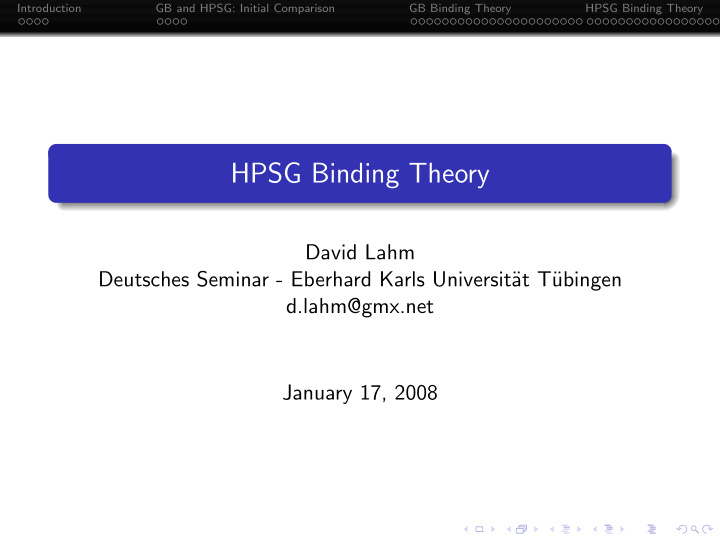 hpsg binding theory