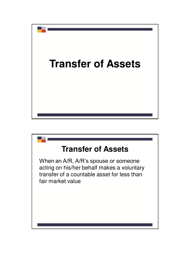transfer of assets