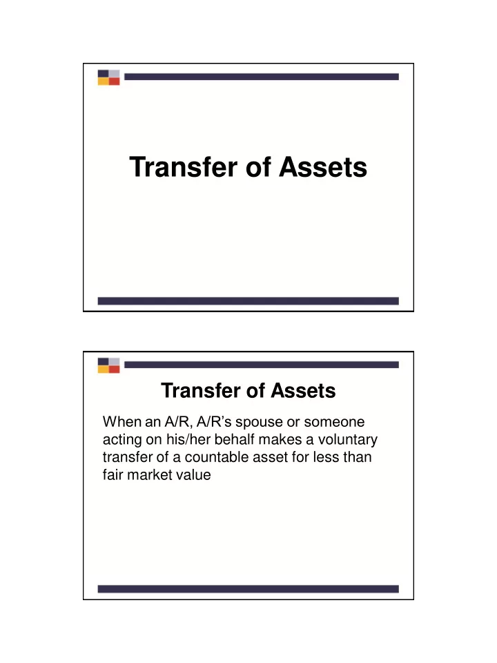 transfer of assets