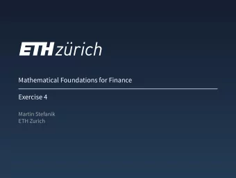 Mathematical Foundations for Finance  Exercise 4  Martin Stefanik  ETH Zurich  Arbitrage