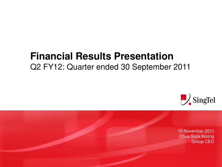 financial results presentation