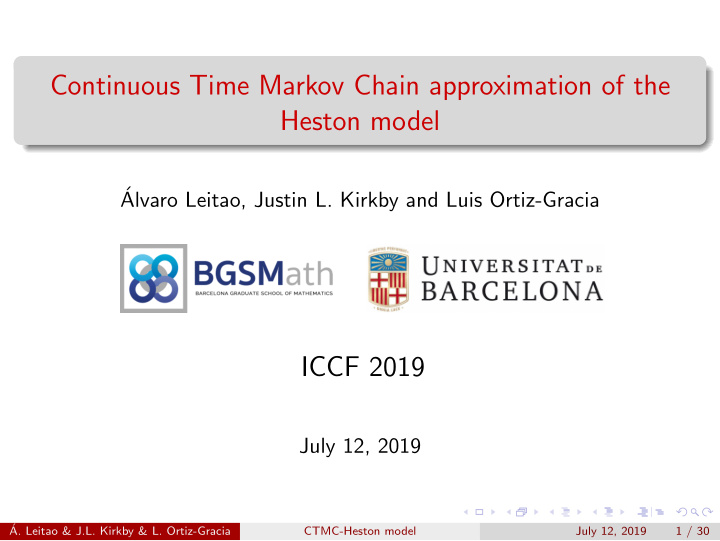 continuous time markov chain approximation of the heston