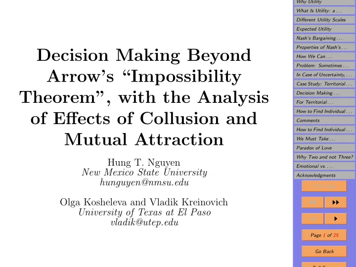 decision making beyond