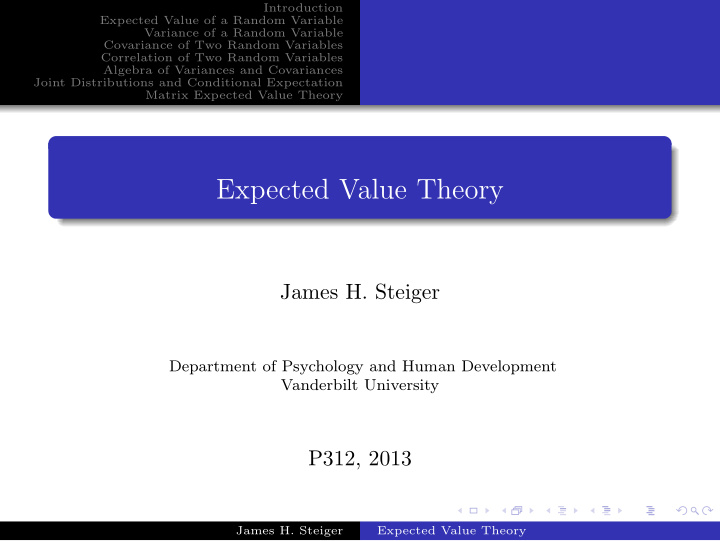 expected value theory