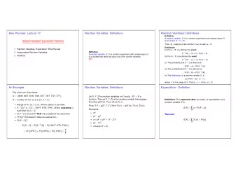 E [ X ] =   X  1 ( 2 ) ? X  1 ( 2 ) = { HHT , HTH , THH } . All the outcomes  a  Pr