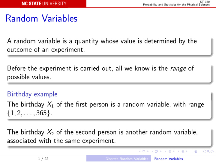 random variables