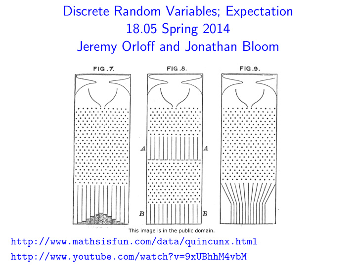 discrete random variables expectation 18 05 spring 2014