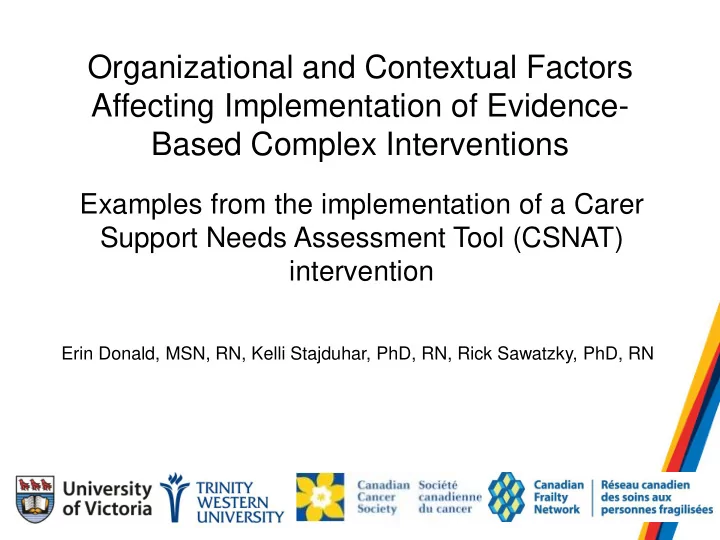 based complex interventions