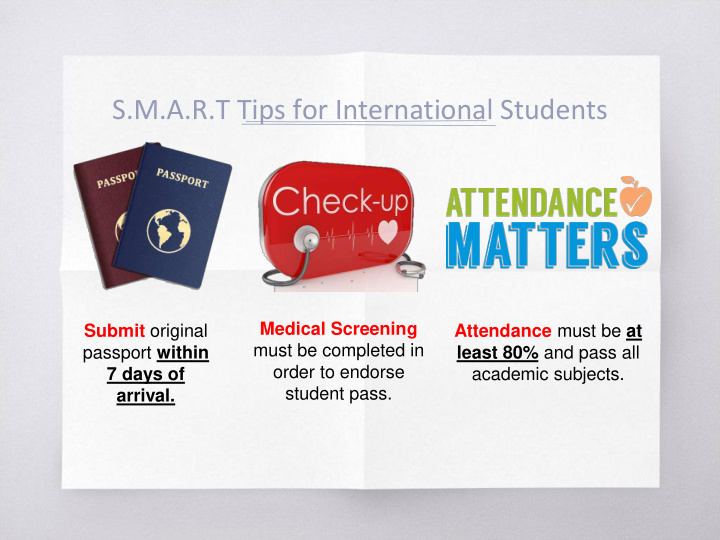 s m a r t tips for international students